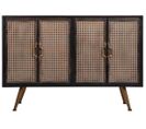 Buffet, Meuble De Rangement En Métal Coloris  Marron - L. 110  X P. 39 X H. 75 Cm