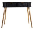 Meuble Console, Table Console En Bois Coloris Noir - L. 88 X P. 42 X H. 78 Cm