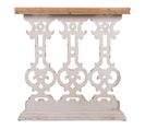 Meuble Console, Table Console En Bois Sculpté Coloris Naturel, Blanc -  L. 81  X P. 30 X H. 82 Cm