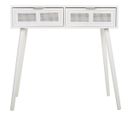 Meuble Console, Table Console Avec 2 Tiroirs En Bois Coloris Blanc  -  L. 80  X P. 42  X H. 79  Cm