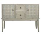 Meuble Console, Table Console En Bois Coloris Gris Clair - L. 108  X P. 36 X H. 82 Cm