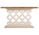 Meuble Console, Table Console En Bois Sculpté Coloris Blanc, Naturel