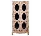 Vitrine, Meuble De Rangement En Bois Coloris Blanc Vieilli - L. 91 X P. 40 X H.183  Cm