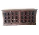 Buffet, Meuble De Rangement En Bois Coloris Marron Vieilli - L. 193 X P. 44 X H. 96 Cm