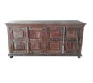 Buffet, Meuble De Rangement En Bois Coloris Marron Vieilli - L. 184 X P. 40  X H. 92 Cm