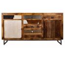 Buffet, Meuble De Rangement En Bois Avec 7 Tiroirs Et 2 Portes Coloris Marron Vieilli