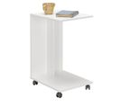 Table D'appoint En Bois Coloris Blanc - Longueur 45 X Profondeur 35 X Hauteur 65 Cm