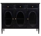 Buffet, Meuble De Rangement En Métal Avec 3 Tiroirs Et 3 Portes Coloris Noir