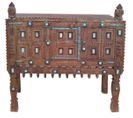 Buffet, Meuble De Rangement En Bois Coloris Marron - Longueur 116 X Profondeur 24 X Hauteur 108  Cm