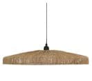 Lampe Suspendue, Suspension Luminaire En Acier Noir Et Bois De Jute Coloris Naturel