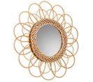 Miroir Rond En Bambou Coloris Naturel  - Diamètre 40/16,5  X Hauteur 2 Cm