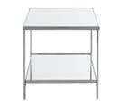 Table D'appoint En Métal Chromé Coloris Gris Et Verre - Longueur 45 X Profondeur 45 X Hauteur 46 Cm