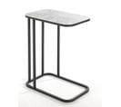 Table D'appoint En Métal Noir Et Aluminium Argenté - Longueur 46 X Profondeur 29 X Hauteur 62 Cm