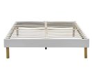 Sommier Tapissier Blanc + Pieds En 20 Cm Pour Matelas En 140x200 - Gregory