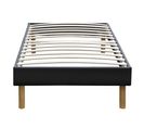 Sommier Tapissier Noir + Pieds En 20 Cm Pour Matelas En 80x190  - Gregory