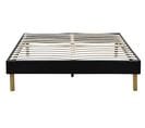 Sommier Tapissier Noir + Pieds En 20 Cm Pour Matelas En 140x200 - Gregory