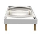 Sommier Tapissier Blanc Mina + Pieds En 20 Cm Pour Matelas En 90x190 - 13 Lattes