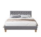 Ensemble Lit Frederic Gris 120x190 + Matelas Mousse Luxe Aloe