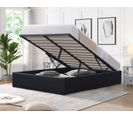 Lit Coffre Loris  Noir + Pieds Pour Matelas 140x190 Cm - 2 X 12 Lattes