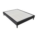 Sommier Tapissier Noir 140x190 Déhoussable Housse Lavable - Revetement Tissu Pvc