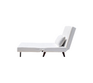 Fauteuil Convertible Lit Une Place Tissu Velours Blanc: 80 X 90 X 84 Cm - Lit: 80 X 190 X 28 Cm