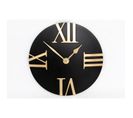 Horloge Murale Design Eva - Diam. 30,5 Cm - Noir Et Or