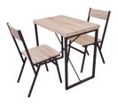 Table Haute Avec 2 Chaises - L. 80 X H. 75 Cm - Marron