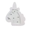 Lampe En Bois Enfant Licorne - H. 13 Cm - Blanc