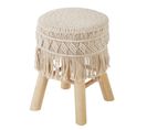 Tabouret En Macramé Savana - H. 42 Cm - Beige