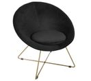 Fauteuil De Salon En Velours Evan - Noir