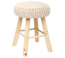 Tabouret Assise Tricot Suzette - H. 43 Cm - Beige