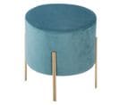 Tabouret Design Velours Art Deco Living - Bleu