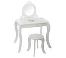 Coiffeuse Enfant Avec Tabouret Demoiselle - Blanc