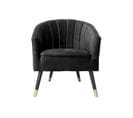 Fauteuil 1 Place En Polyester Effet Velours - Noir