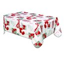 Nappe En Toile Cirée Rectangulaire Coquelicots Poppy - L. 140 X L. 240 Cm - Blanc