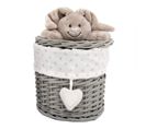 Panier De Rangement En Bois Enfant Kidy - Lapin - Gris