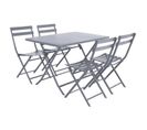 Table Avec Chaises Pliables Greensboro - 4 Personnes - Gris Quartz