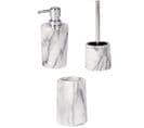 Set D'accessoires De Salle De Bain Design Marbre Onyx - Blanc