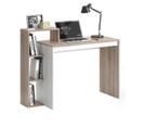 Bureau Au Design Scandinave Isidor - L. 110 X H. 91 Cm - Couleur Bois Et Blanc