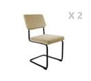 Lot De 2 Chaises Cantilevers Design Effet Velours Keen - Beige