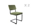 Lot De 2 Chaises Cantilevers Design Effet Velours Keen - Vert