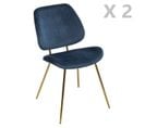 Lot De 2 Chaises Design Velours Et Métal Slow - Bleu