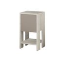 Table De Chevet 1 Porte - L.30 Cm - Blanc Et Taupe