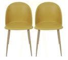 Lot 2 Chaises Scandinave Bergen - Jaune Moutarde