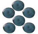 Lot De 6 Assiettes Galet Au Gré Du Temps - Bleu