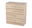 Meuble De Rangement à 4 Tiroirs Pratik - Hauteur 70 Cm - Bois Clair