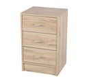 Meuble De Rangement à 3 Tiroirs Pratik - Hauteur 60 Cm - Bois Clair