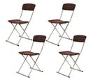 Lot De 4 Chaises Pliantes Avec Surpiqûres - Marron