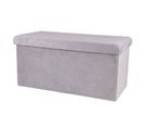 Banc De Rangement Pliable Kube En Velours - Gris Clair