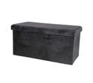 Banc De Rangement Pliable Kube En Velours - Noir